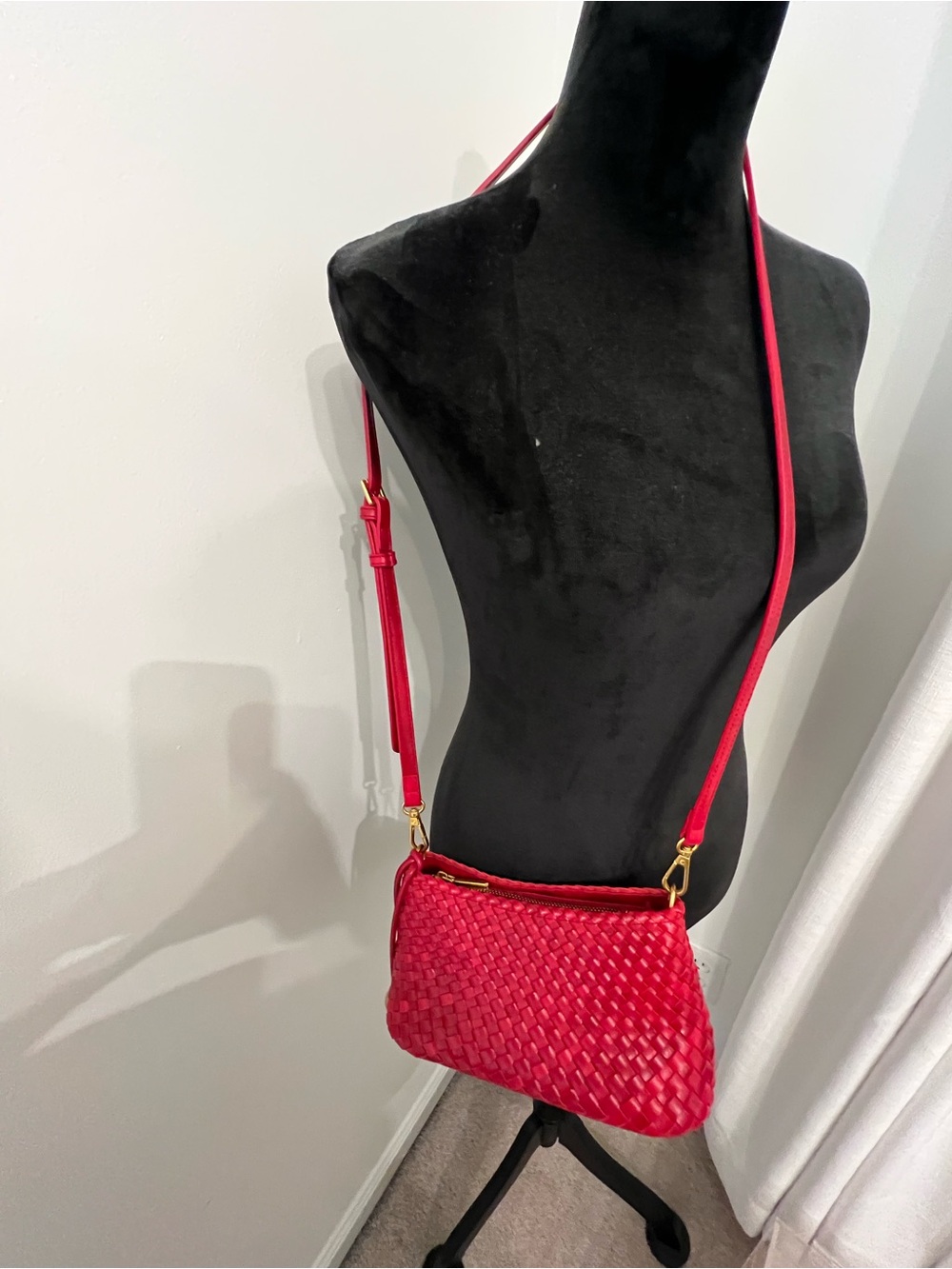 Anthropologie Red Woven Crossbody Bag - Worn once!